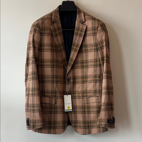 Scotch & Soda Brown Plaid Blazer - Picture 1 of 9